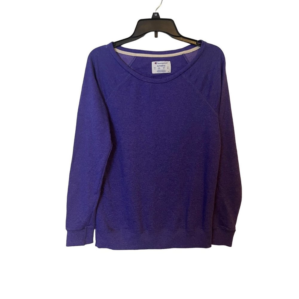 Champion Authentic Sweatshirt Womens Medium Purple Long Sleeve Rayon VINTAGE